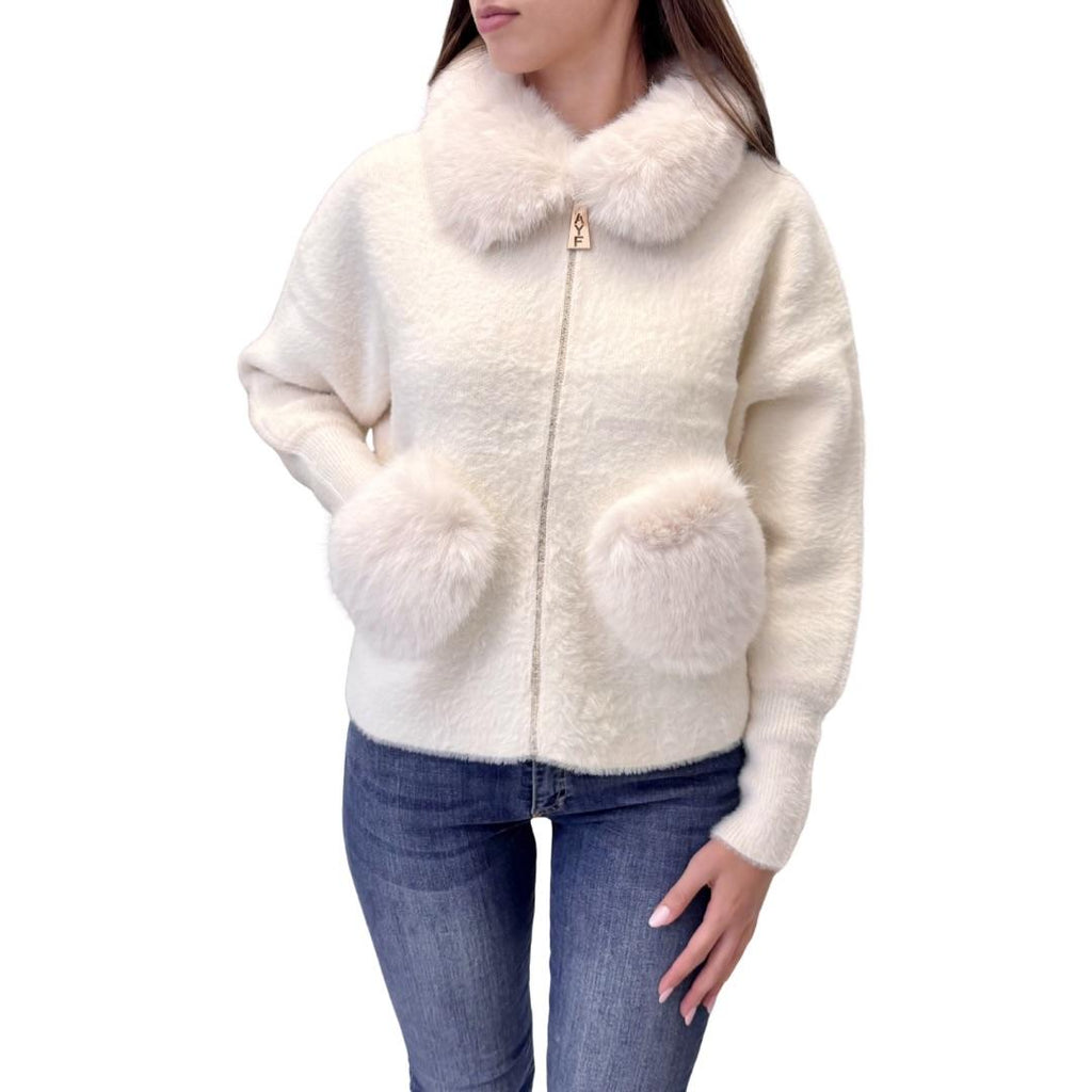 Ayfee pellicciotto corto 684-CAM25275PANNA Ayfee