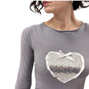 Simona M maglione girocollo cuore paillettes GIROCOLLO CUOREGRIGIO Simona M.