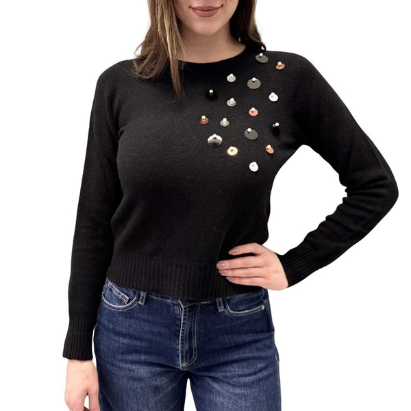 Blue Joint maglione perle paillettes 